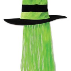 Sombrero De Bruja Negro Con Verde Accesorio Halloween_1