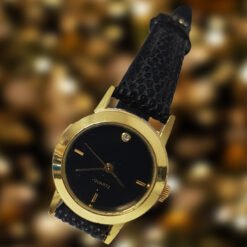 Reloj Dorado De Pulsera Cuarzo Dama Extensible Negro_2
