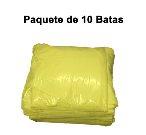 Paquete 10 Batas Aislamiento Laboratorio Amarillas_1
