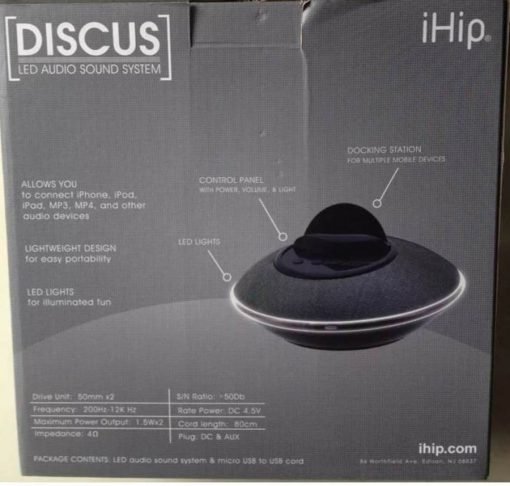 Bocina Ihip Discus Led Audio Sistem De Sonido Portatil_1