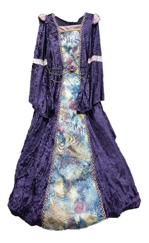 Vestido Princesa Medieval Violeta 7 A 9 Años_0