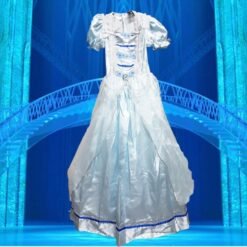 Disfraz Infantil De Princesa Azul Adorno Zafiro Y Perlas_3