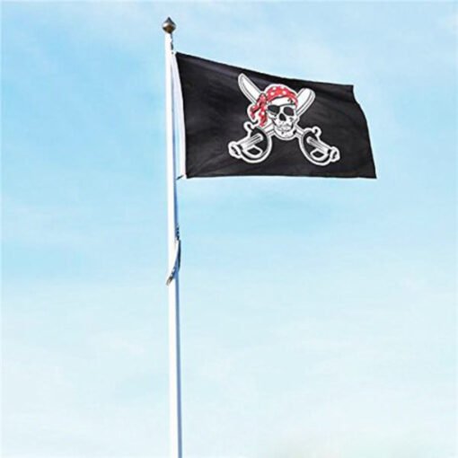 Bandera Pirata Jolly Roger Bandana Roja Decoración_2