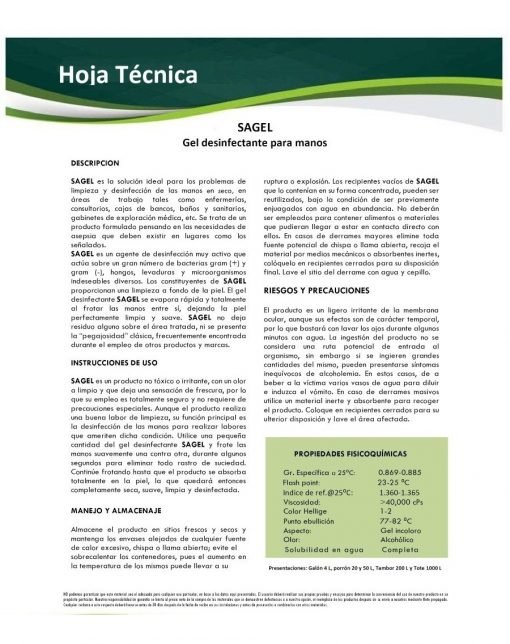 Desinfectante Antibacterial Gel Manos 70% Alcohol 500ml 24pz_2