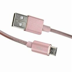 Cable Datos Carga Rosa Metalico Blackweb Reforzado Micro Usb_1