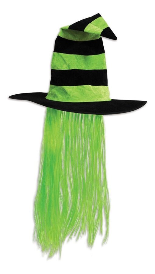 Sombrero De Bruja Negro Con Verde Accesorio Halloween_3