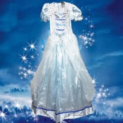 Disfraz Infantil De Princesa Azul Adorno Zafiro Y Perlas_2