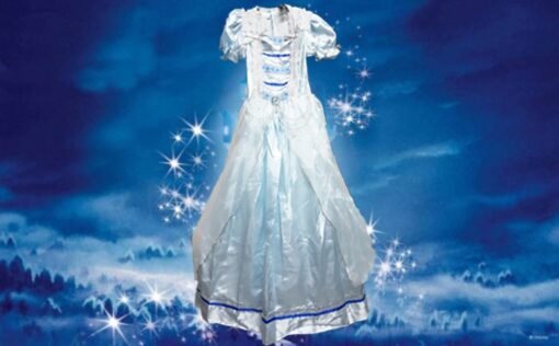 Disfraz Infantil De Princesa Azul Adorno Zafiro Y Perlas_2