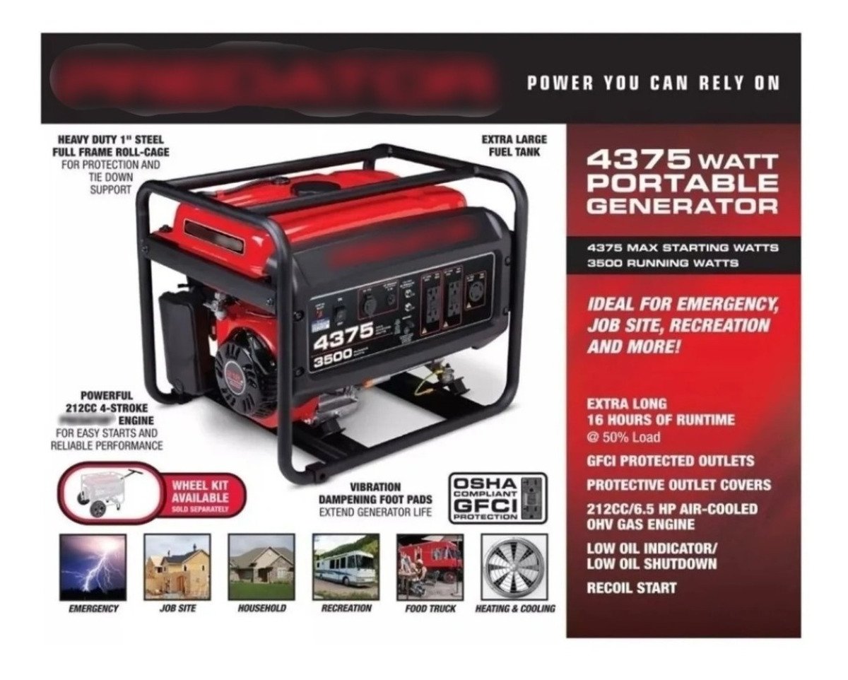 Planta Generador Electrico Predato 16 Hrs Ejecución portatil - D bazar