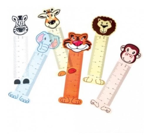 Regla Plastica Escolar Separador Libros Animalitos 20 Pack_0