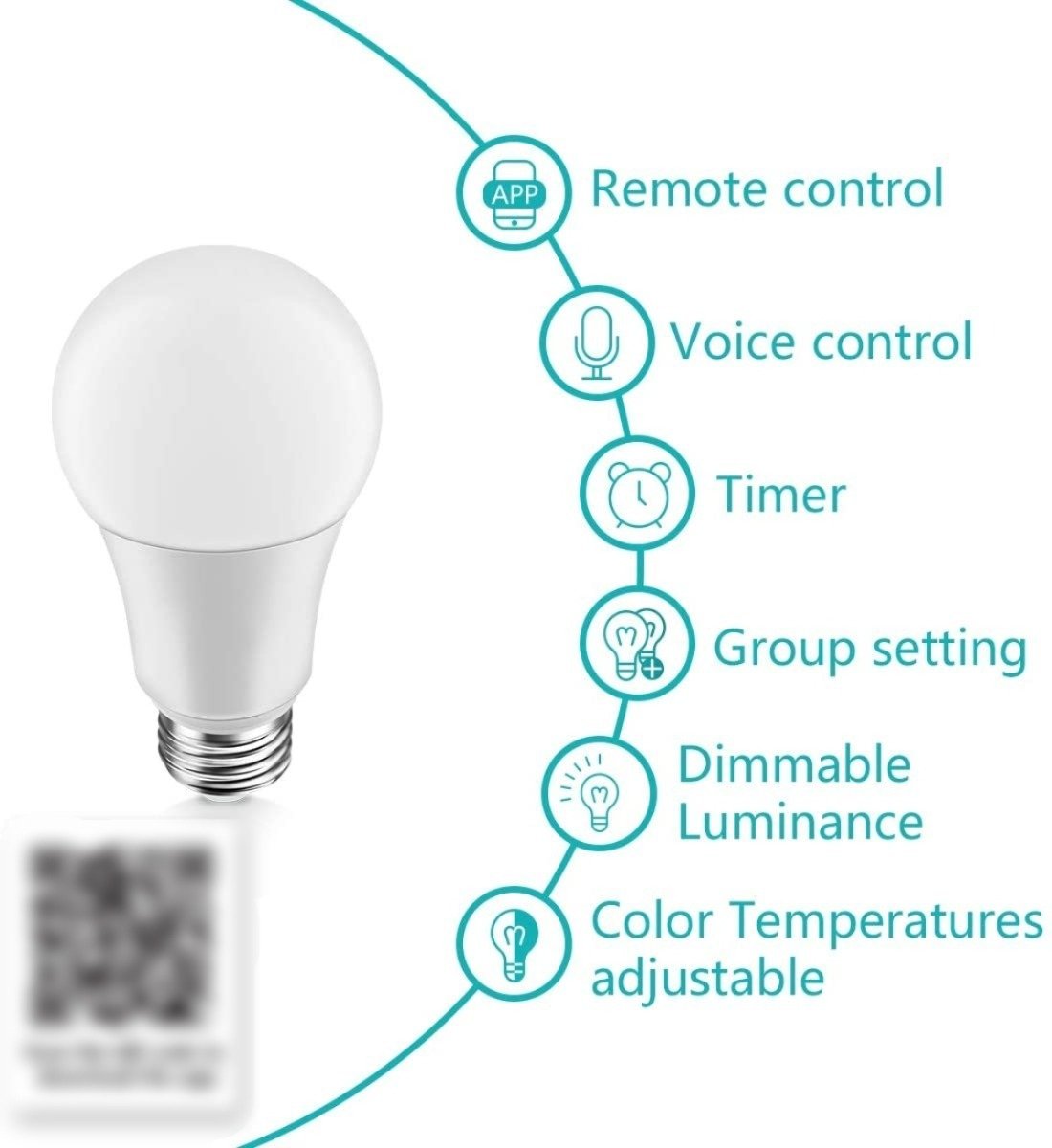 Foco Inteligente Colores Wifi Smart Bulb Compatible Alexa As_7 Foco Inteligente Colores Wifi Smart Bulb Compatible Alexa As_7