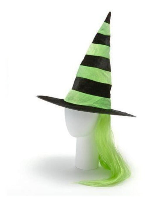 Sombrero De Bruja Negro Con Verde Accesorio Halloween_2