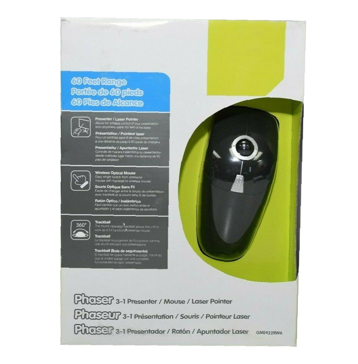 Mouse Optico IOGEAR 3 en 1 wireless puntero Laser _0