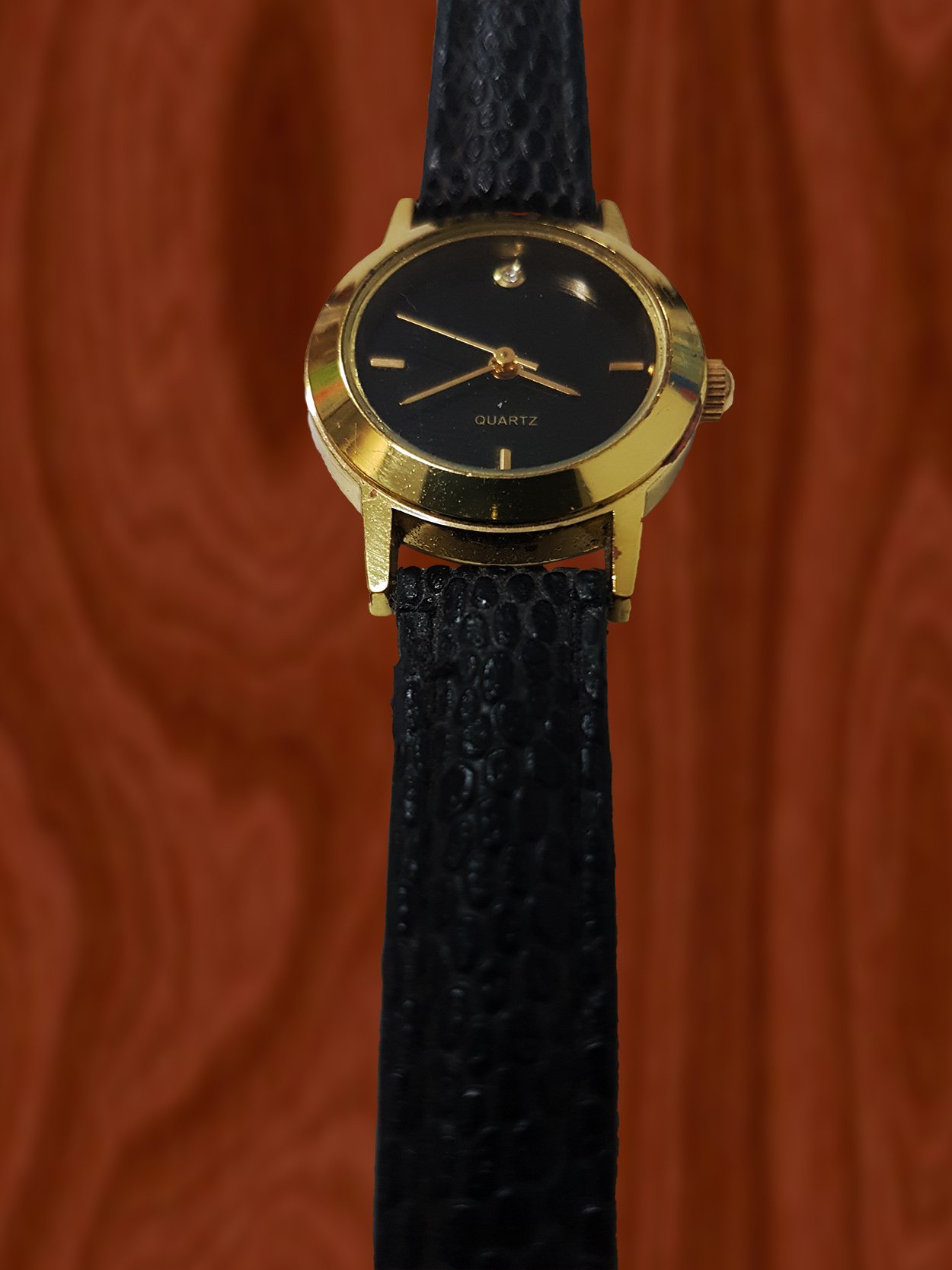 Reloj Dorado De Pulsera Cuarzo Dama Extensible Negro_3 Reloj Dorado De Pulsera Cuarzo Dama Extensible Negro_3