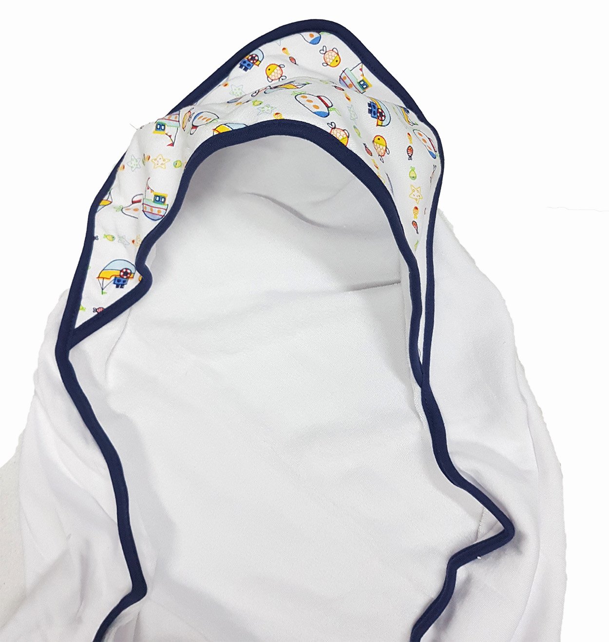 Toalla con Capucha para Bebé Blanca Dibujos Animados_3 Toalla con Capucha para Bebé Blanca Dibujos Animados_3