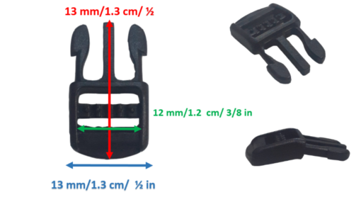 Buckle Curva 50 Pz Hebilla Correas Macho tres octavos Pulg_2