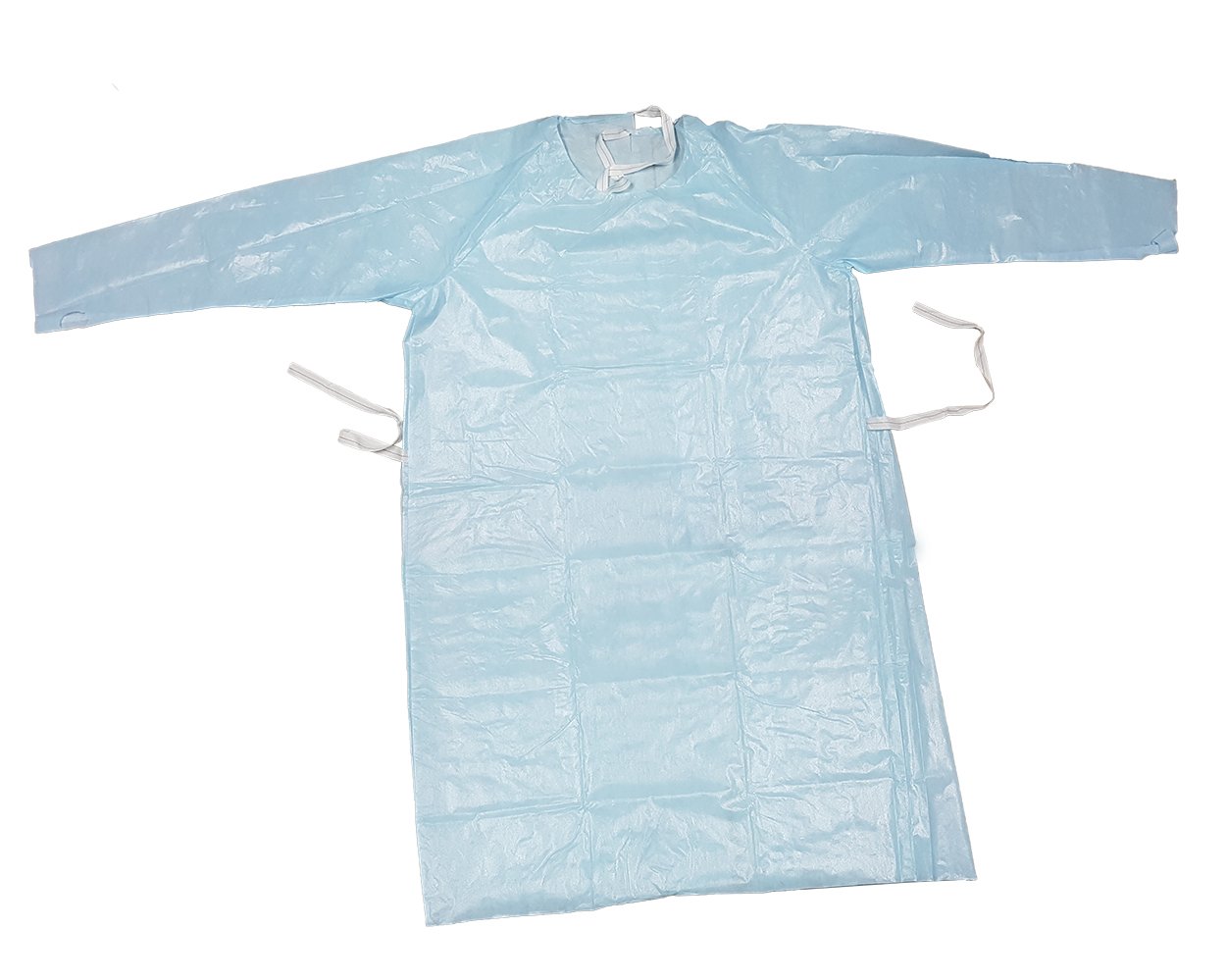 Bata Laboratorio Desechable Larga Azul 122 Cm Médica _0