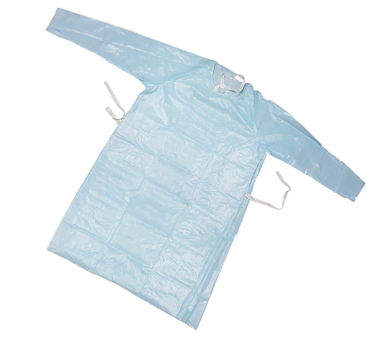 Bata Laboratorio Desechable Larga Azul 122 Cm Médica _1