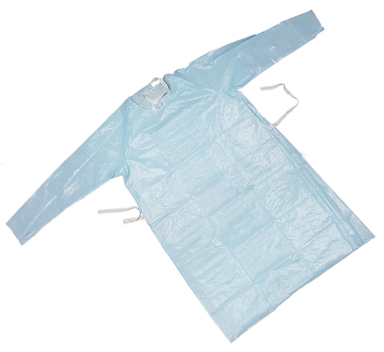 Bata Laboratorio Desechable Larga Azul 122 Cm Médica _2