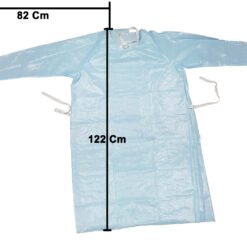 Bata Laboratorio Desechable Larga Azul 122 Cm Médica _4