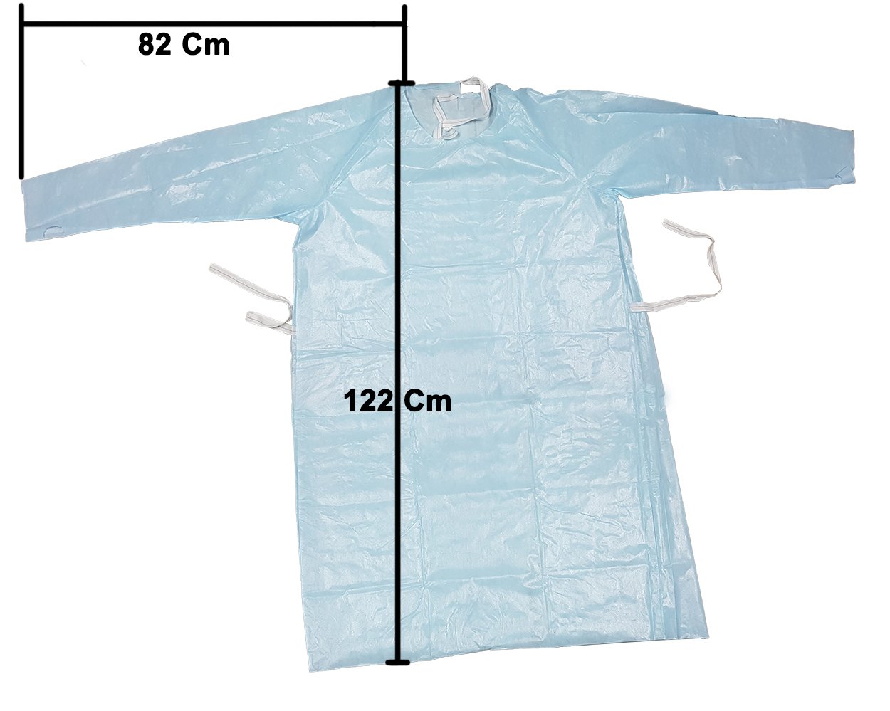 Bata Laboratorio Desechable Larga Azul 122 Cm Médica _4