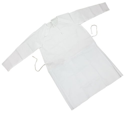 Bata Blanca Desechable Larga 122 Cm Médica Laboratorio_2