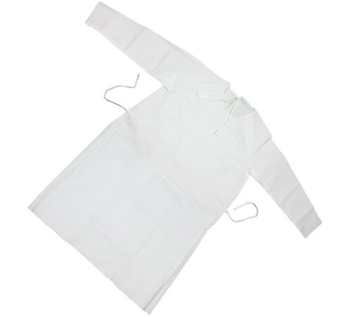 Bata Blanca Desechable Larga 122 Cm Médica Laboratorio_1