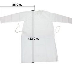 Bata Blanca Desechable Larga 122 Cm Médica Laboratorio_4