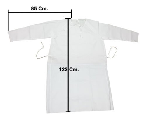 Bata Blanca Desechable Larga 122 Cm Médica Laboratorio_4