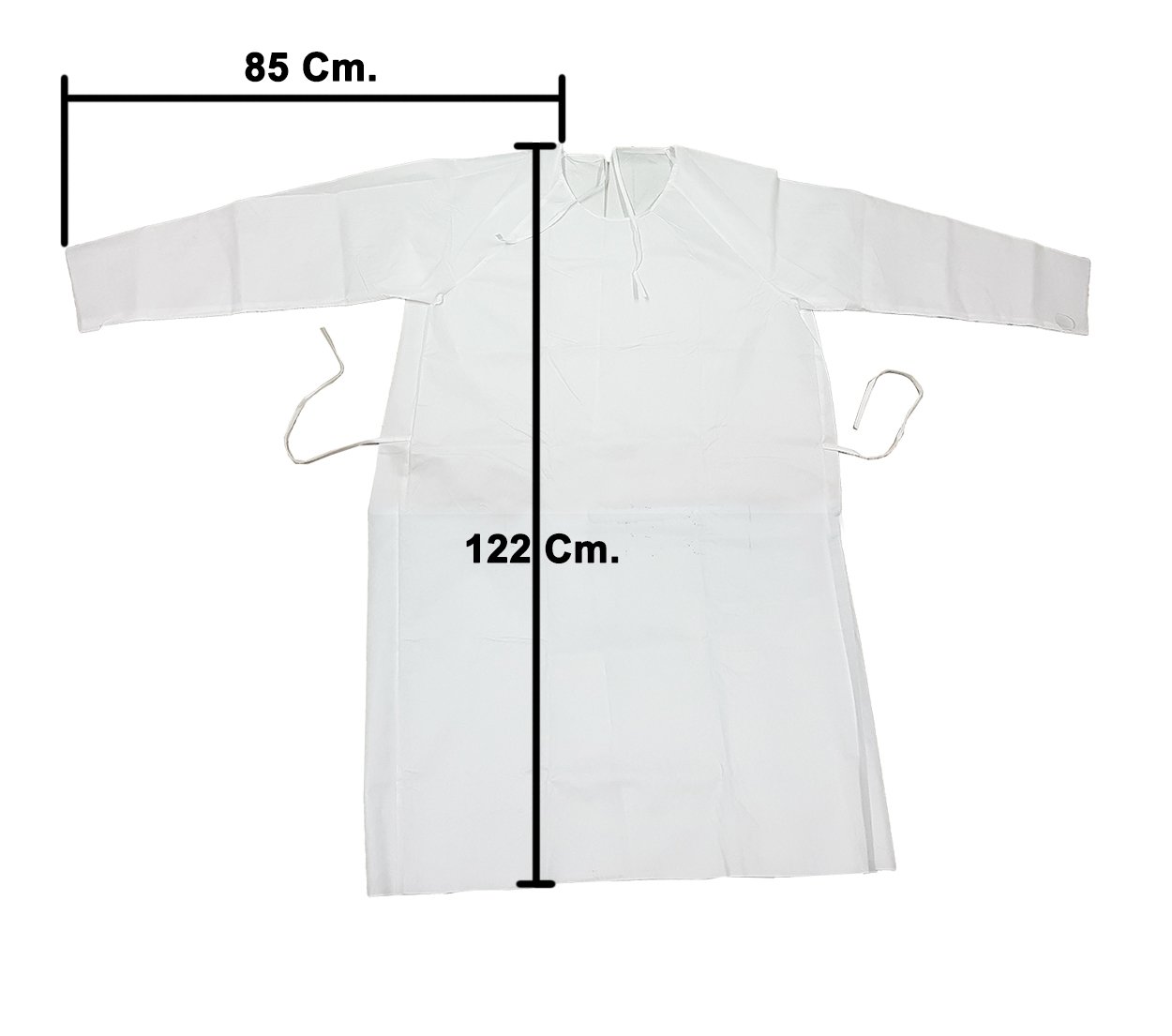 Bata Blanca Desechable Larga 122 Cm Médica Laboratorio_4 Bata Blanca Desechable Larga 122 Cm Médica Laboratorio_4