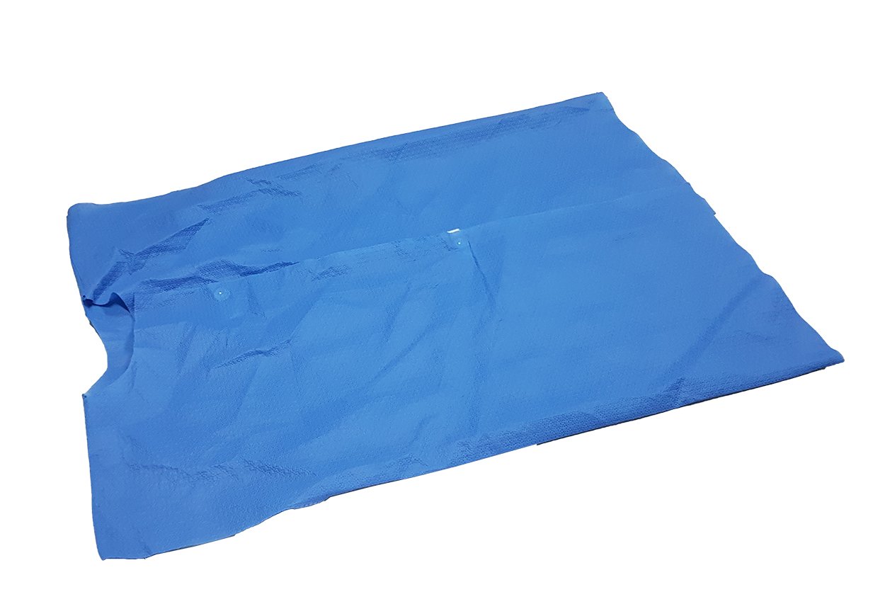 Paquete 5 Batas Paciente Sin Manga Desechable Azul Lab_3