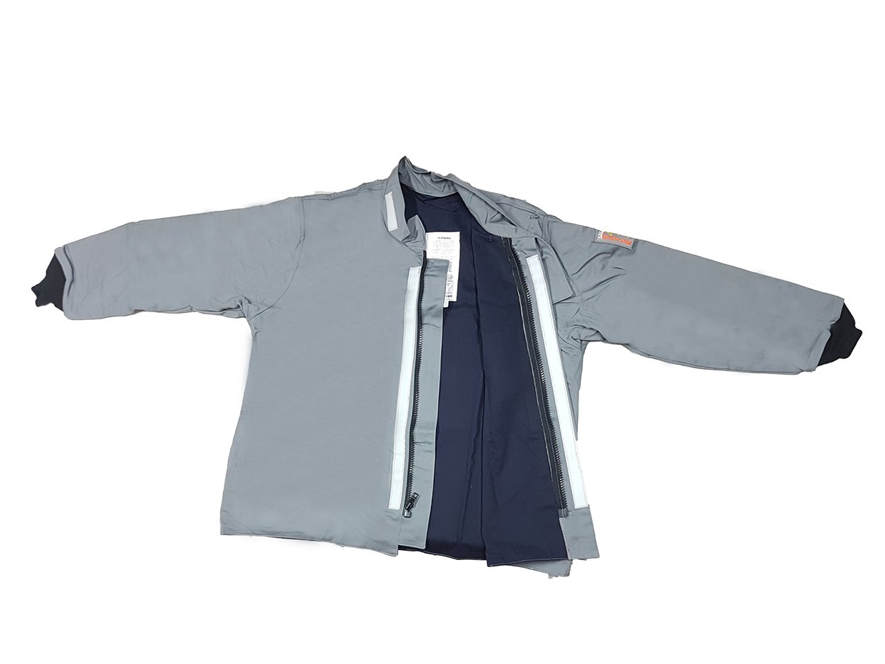 Chamarra Ignifuga 2XL Bombero Resistente Llamas Gris_1