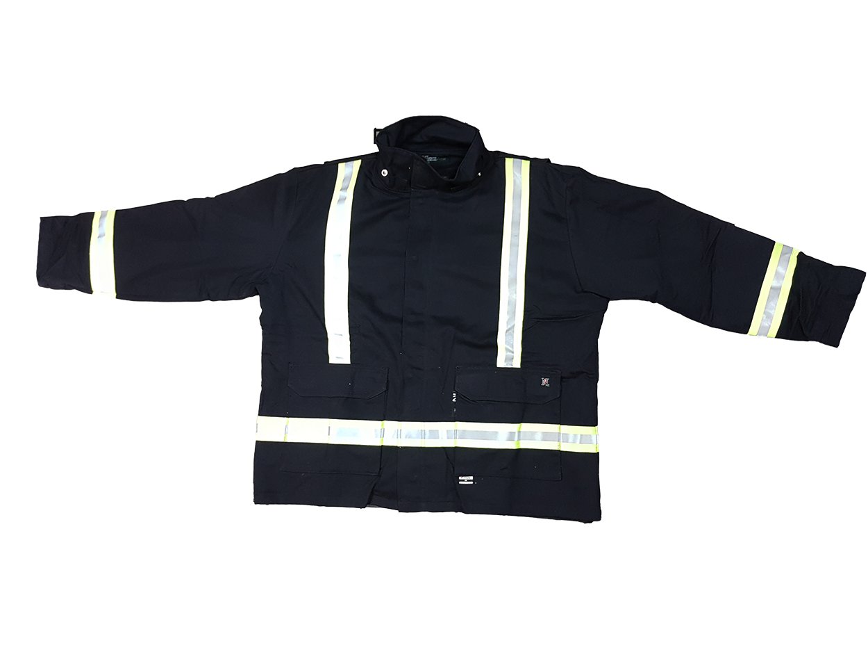 Chamarra Nesse Black Bombero Cinta Reflectora Negra_0