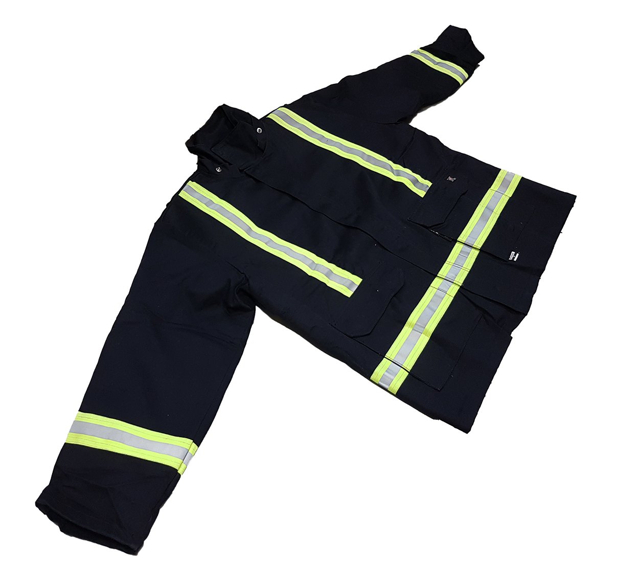 Chamarra Nesse Black Bombero Cinta Reflectora Negra_2