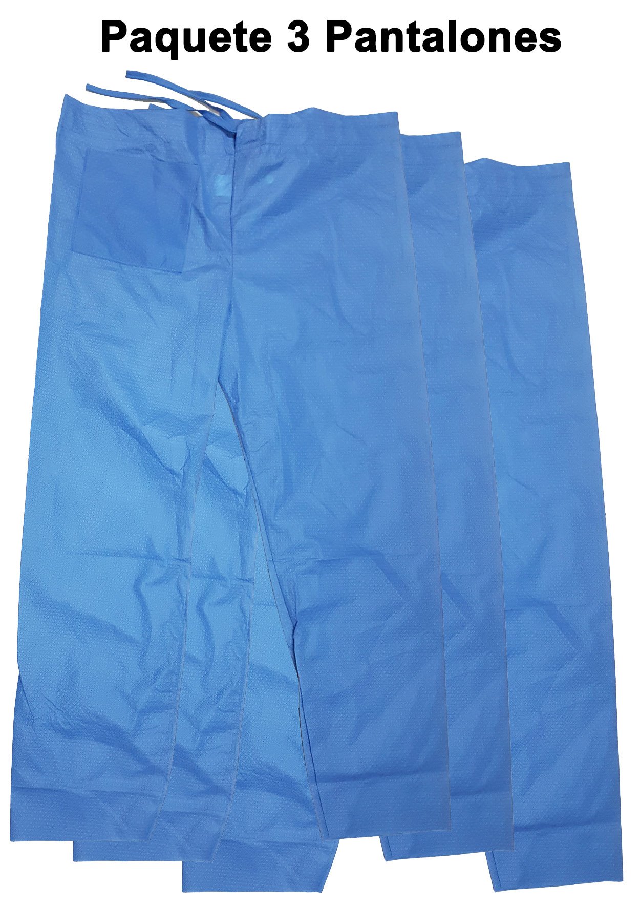 Paquete 3 Pantalones Azul Médico Desechable Laboratorio_0