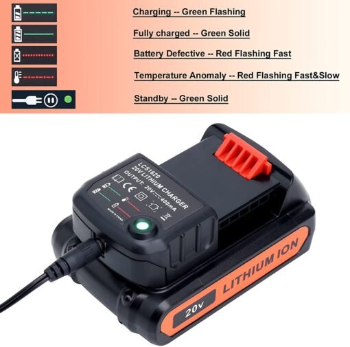 Cargador De Bateria De Litio Para Black & Decker 20V LCS1620_6