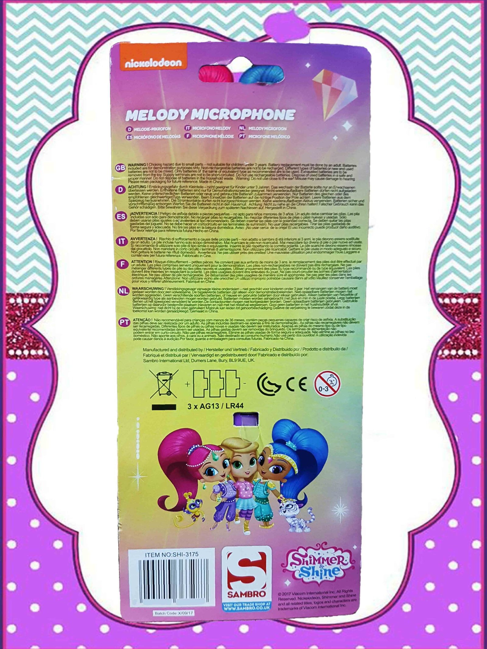 Microfono Juguete Melody Shimmer and Shine Pequeñas Genios_0 3934386