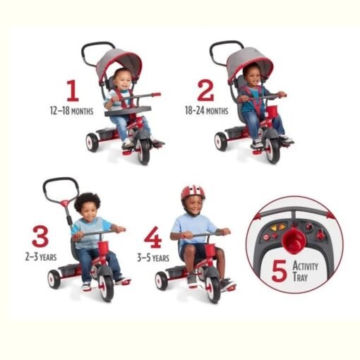Triciclo Radio Flyer 4 en 1 Niño Niña Con Bandeja Diversion_1
