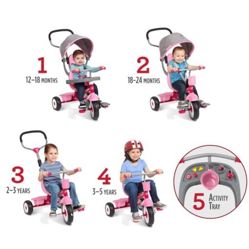 Triciclo Radio Flyer 4 en 1 Niño Niña Con Bandeja Diversion_10