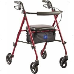 Andador Caminador De Acero Rollator Asiento Plegable Medline_1