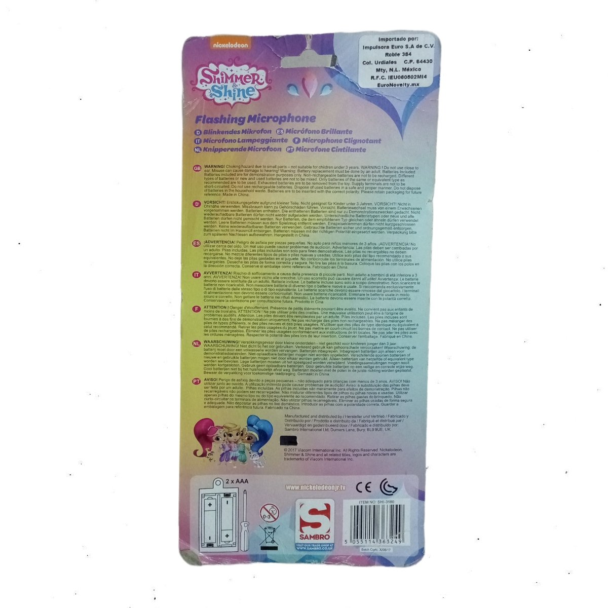 Microfono Juguete Luz Intermitente ShimmerAndShine Morado_2 Microfono Juguete Luz Intermitente ShimmerAndShine Morado_2