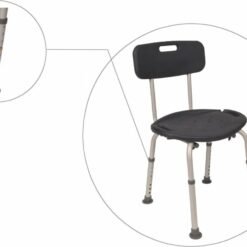 Silla Baño Ducha Asiento Ajustable Portatil Aluminio Medical_15