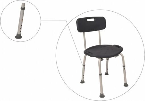 Silla Baño Ducha Asiento Ajustable Portatil Aluminio Medical_15