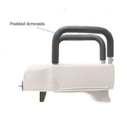 Asiento inodoro elevado redondo brazos acolchados ajustables_0