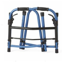 Caminante de remo plegable compacto Medline con ruedas azul_1