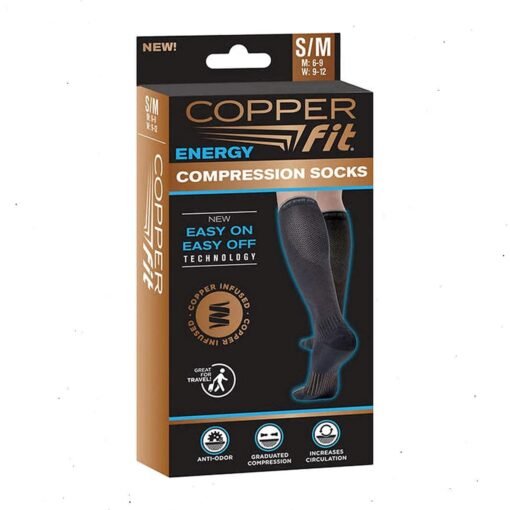Calcetines Compresion Negros un par Copper Fit Energy SyM_0