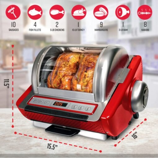 Horno Electrico Inoxidable Asador Comida Ez Store Rojo Ronco_5