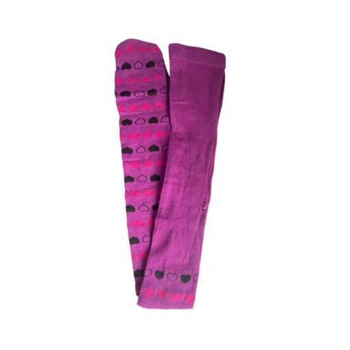 Mallas Moradas XL Infantiles Par Medias Corazon Ballet Niña_2