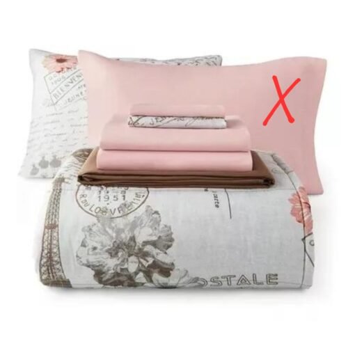 Edredon Paris individual Juego Mainstays sabanas rosa_1