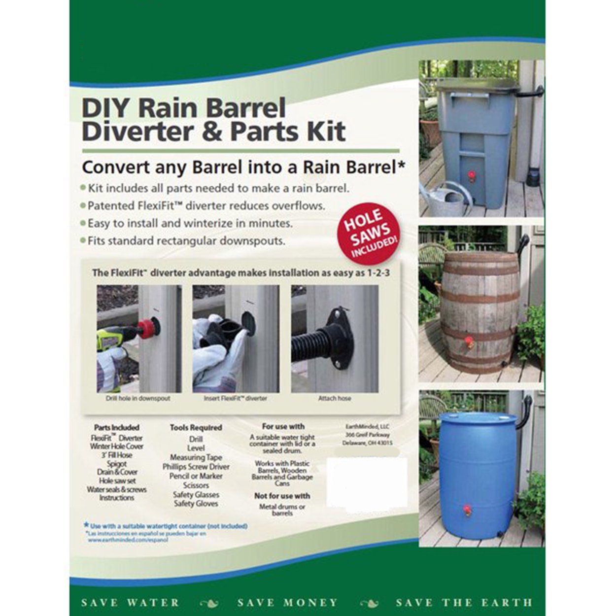 Kit Para Barril De Lluvia De Plástico Almacenamiento De Agua_2 4180584